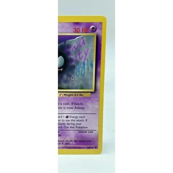 Gastly Base Set 50/102 Regular Common Pokémon TCG Non Holo Vintage 1999 LP - Picture 3 of 6